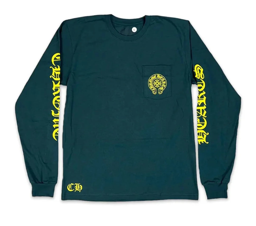 Chrome Hearts Green Yellow Horseshoe Longsleeve