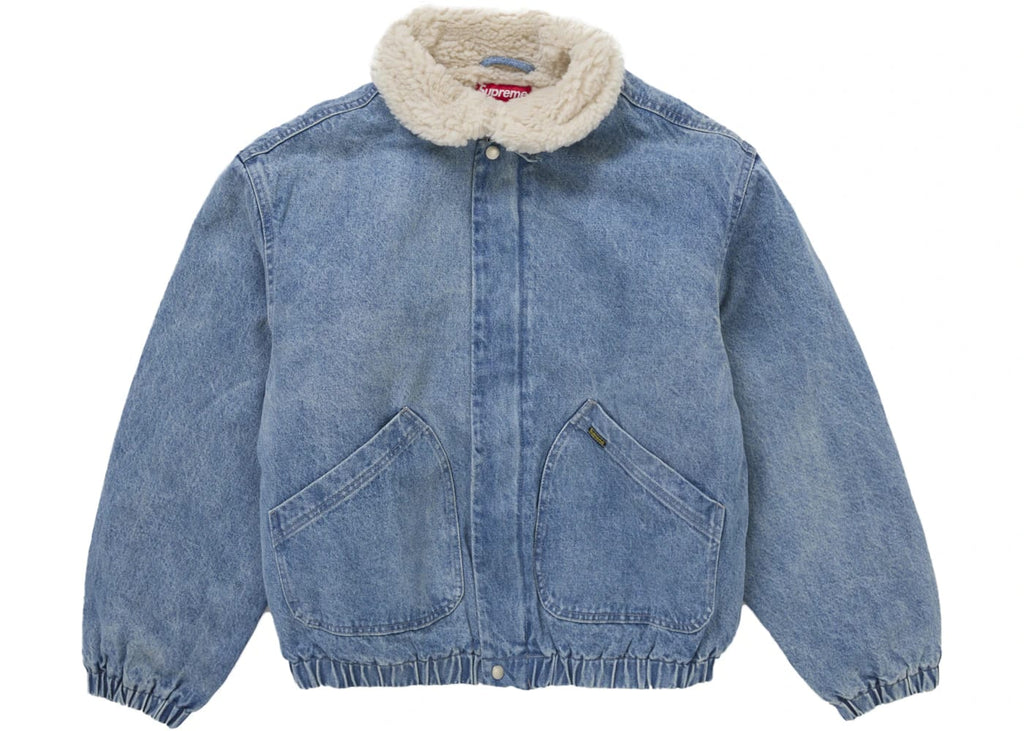 Supreme Faux Shearling Lined Bomber Jacket Denim – BIBO 