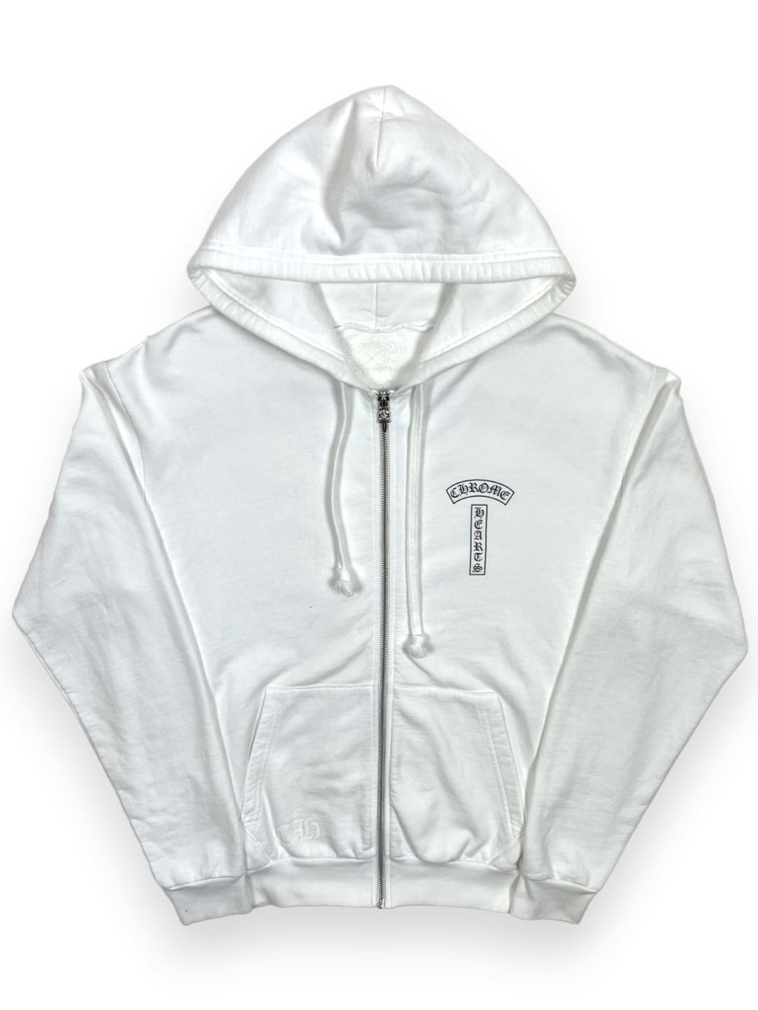 Chrome Hearts White Spellout Logo Hoodie