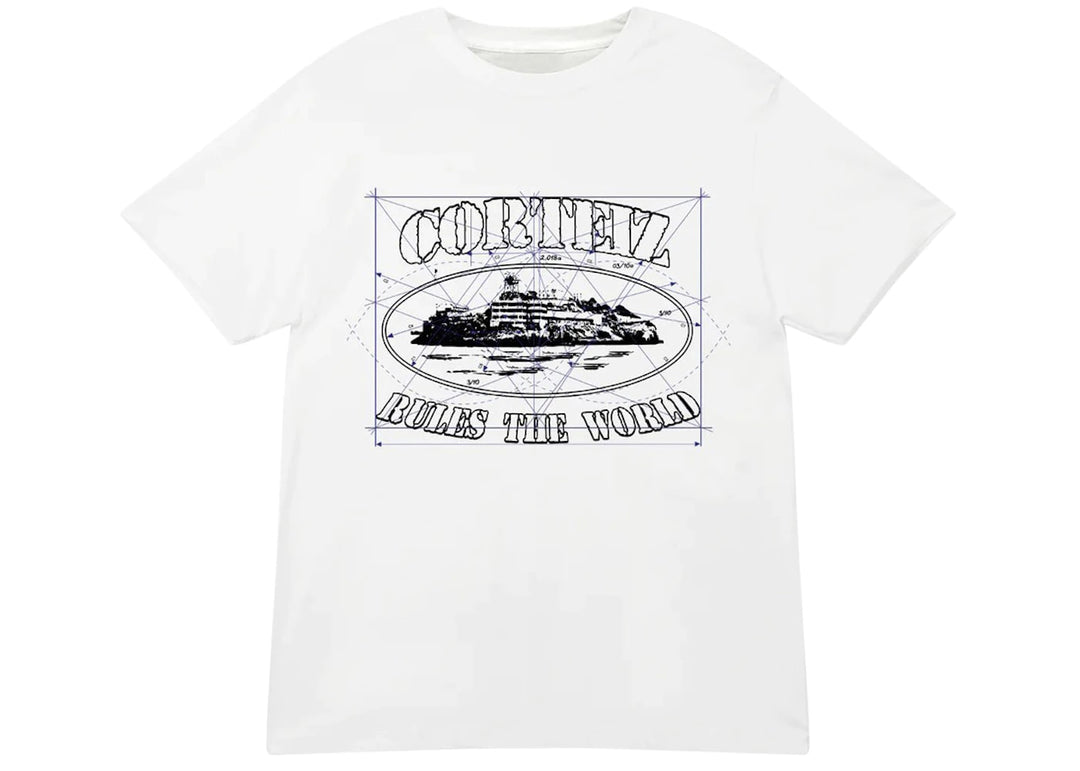 Corteiz Math Alcatraz Tee White